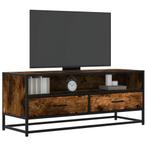 vidaXL Tv-meubel 100x34,5x40 cm bewerkt hout metaal gerookt, Huis en Inrichting, Kasten | Televisiemeubels, Verzenden, Nieuw, Overige houtsoorten