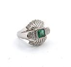 Ring Platina - 1.90ct. tw. Smaragd - Diamant, Nieuw