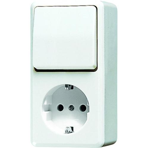 JUNG AP600 Combinatieschakelaar Stopcontact RA Alpin Wit -, Doe-het-zelf en Verbouw, Elektra en Kabels, Overige typen, Nieuw, Verzenden