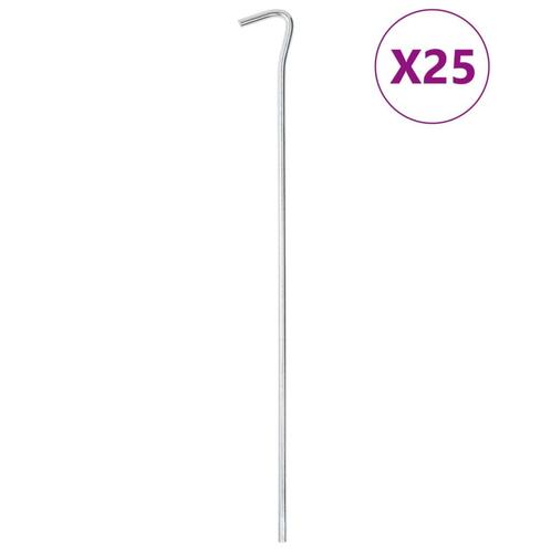 vidaXL Tentharingen 25 st Ø7 mm 30 cm gegalvaniseerd staal, Caravans en Kamperen, Tentaccessoires, Nieuw, Verzenden