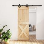vidaXL Schuifdeur met beslag 70x210 cm massief grenenhout, Doe-het-zelf en Verbouw, Deuren en Horren, Verzenden, Nieuw