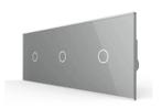 Livolo 3-Voudige Puls Touch Schakelaar | Grijs Glas |, Ophalen of Verzenden, Nieuw, Schakelaar