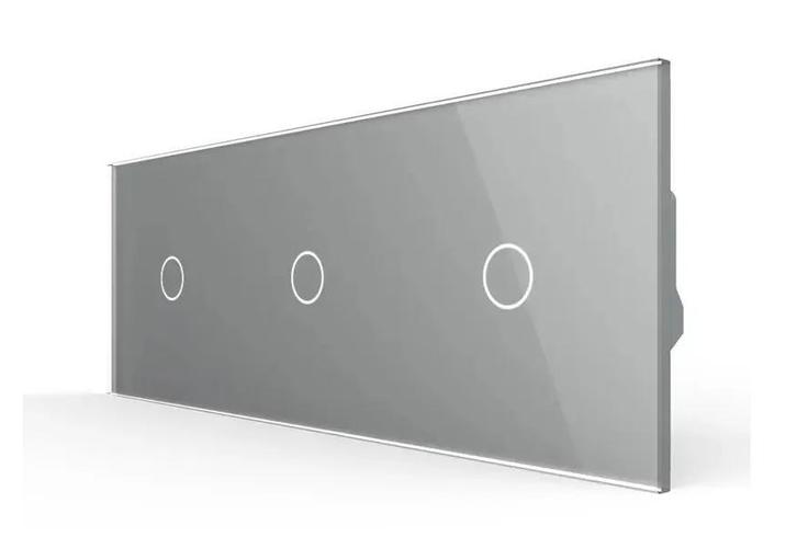 Livolo 3-Voudige Puls Touch Schakelaar | Grijs Glas |, Doe-het-zelf en Verbouw, Elektra en Kabels, Schakelaar, Nieuw, Ophalen of Verzenden