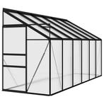 Muurkas 7,44 m³ 128x368x192 cm aluminium antracietkleurig