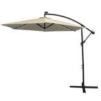 Zweefparasol met LED verlichting 300 cm Crème - Kantelbaar, Verzenden, Nieuw