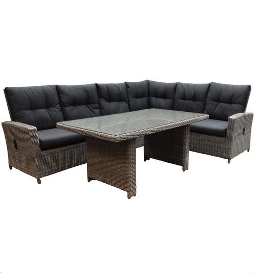 San Marino hoek dining loungeset rechts verstelbaar 3-delig, Tuin en Terras, Tuinsets en Loungesets, Nieuw, Wicker, Ophalen of Verzenden