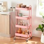 Keukentrolley Pyhäntä met 4 manden 103,5x46x35 cm roze [en.c, Nieuw, Verzenden