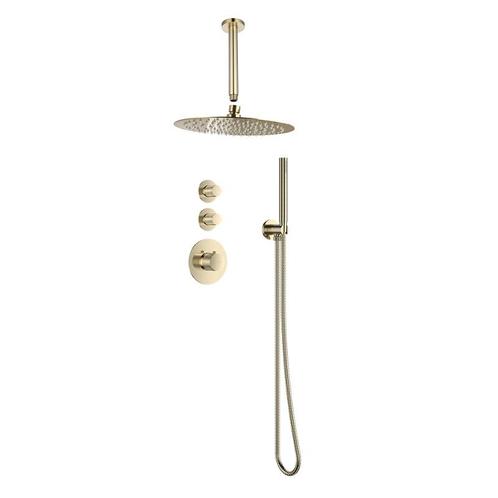Sani Royal Pro Inbouw Regendouche Goud Geborsteld Messing, Doe-het-zelf en Verbouw, Sanitair