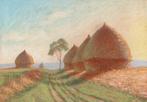 Georges Kroeger (XIX) - Les meules au soleil levant, Antiek en Kunst, Kunst | Schilderijen | Klassiek