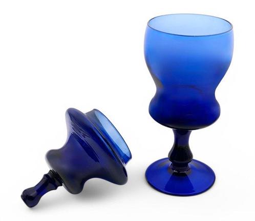 dekselvaas - Albarello, Modus Sommerso Blu, in kobaltblauw, Antiek en Kunst, Antiek | Glas en Kristal