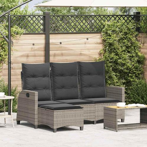 vidaXL Verstelbare tuinbank met kussens L-vormig poly rattan, Tuin en Terras, Tuinsets en Loungesets, Nieuw, Rotan, Verzenden