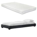 Modern bedframe kunstleer met matras 90x200 zwart, Huis en Inrichting, Verzenden, Nieuw
