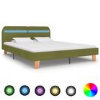 vidaXL Bedframe met LED zonder matras 150x200 cm groen, Verzenden, Overige maten, 200 cm, Stof