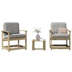 vidaXL 3-delige Loungeset geïmpregneerd grenenhout, Tuin en Terras, Tuinstoelen, Verzenden, Nieuw