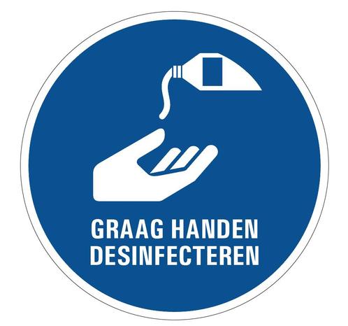 Graag handen desinfecteren, Huis en Inrichting, Brandblussers en Brandkasten, Verzenden