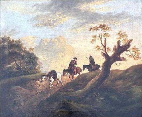 English School XIX - Travellers Making Their Way Home, Antiek en Kunst, Kunst | Schilderijen | Klassiek