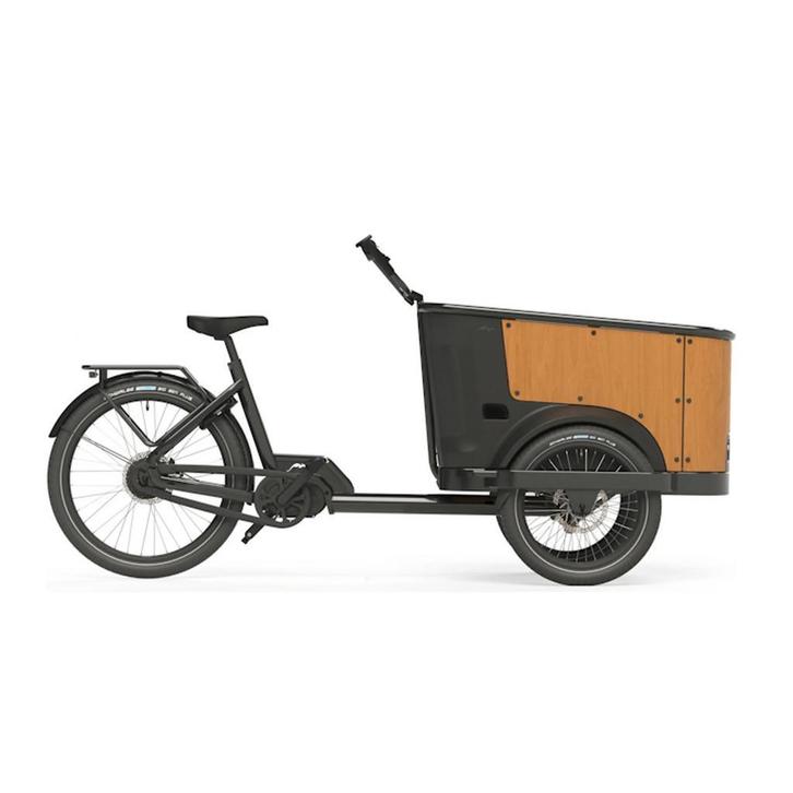 Cangoo Buckle Up Elektrische Bakfiets Mat Zwart Naturel, Fietsen en Brommers, Elektrische fietsen, Nieuw, 47 tot 51 cm, Overige merken