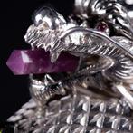 Luxe scepter gerealiseerd met Lemurische kwartspunt Zilveren, Verzamelen, Mineralen en Fossielen