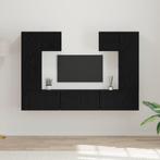 vidaXL Tv-meubelset 7 pcs Zwart eiken 180 x 30 x 120 cm, Huis en Inrichting, Kasten | Televisiemeubels, Verzenden, 100 tot 150 cm