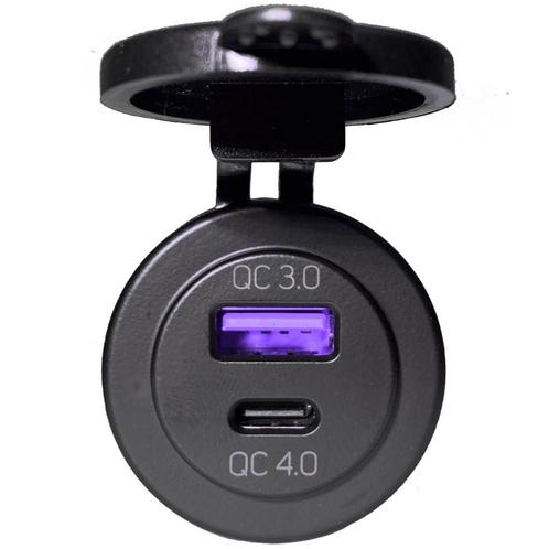 Inbouw USB-A QC3.0 + USB-C QC4.0 PD snellader 20 volt, Auto-onderdelen, Elektronica en Kabels, Nieuw, Ophalen of Verzenden