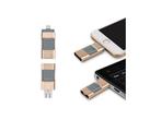 Veiling - Flashdrive 3 in 1 goud - USB - Lightning - Micro u, Nieuw