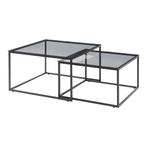 Salontafel Tromlaslo set van 2 grijs en zwart [en.casa], Verzenden, Nieuw