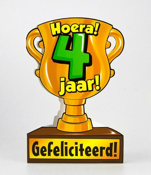 Trofee kaart - 4 jaar, Kleding | Dames, Carnavalskleding en Feestkleding, Nieuw, Ophalen of Verzenden
