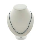 Kralen ketting van blauwe diamanten met gouden slot | 48 cm, Gebruikt, Overige kleuren, Ophalen of Verzenden, Met edelsteen
