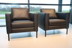 2x Topform fauteuil Cadira in soepel zwart leer, NL product., Nieuw, 75 tot 100 cm, Leer, 75 tot 100 cm