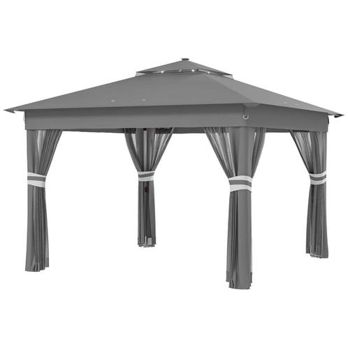 TRUUSK Vouwpaviljoen Ca. 3 X 3 M, Paviljoen Met LED, 4 Netgo, Tuin en Terras, Partytenten, Nieuw, Verzenden