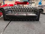 Prachtig Vintage  Oxblood dark Leren Chesterfield 3-Zitsbank, Ophalen, Gebruikt, CHESTERFIELD, Driepersoons