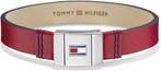 Tommy Hilfiger TJ2700951 Armband - Rood - Leer 22 cm, Sieraden, Tassen en Uiterlijk, Armbanden, Nieuw, Verzenden