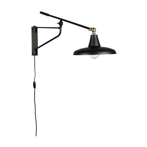 *WOONWINKEL* Dutchbone Hector Metalen Wandlamp Zwart, Huis en Inrichting, Lampen | Wandlampen, Nieuw, Verzenden