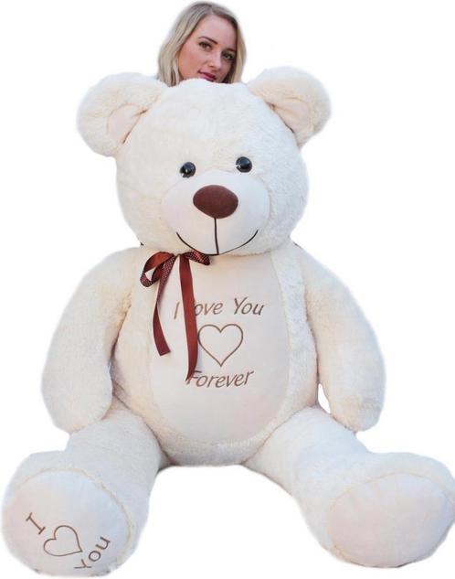 Grote knuffelbeer - I love you - Zacht - Crème, Kinderen en Baby's, Speelgoed | Knuffels en Pluche, Nieuw, Ophalen of Verzenden