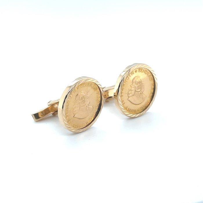 Manchetknopen - 18 karaat Geel goud, Bicolor - 18K, Sieraden, Tassen en Uiterlijk, Antieke sieraden