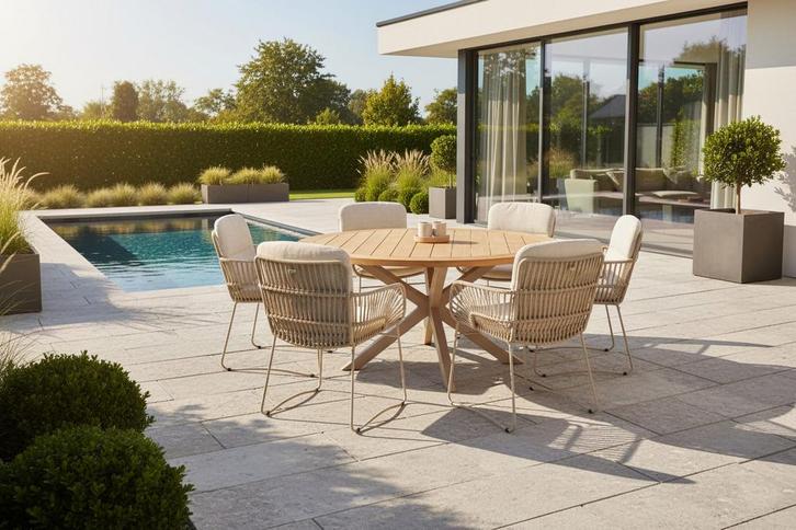 4 Seasons Outdoor Murcia tuinset latte met Prado tafel met, Tuin en Terras, Tuinsets en Loungesets, Ophalen of Verzenden