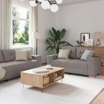 vidaXL 2-delige bankenset met kussens in taupe stof, Huis en Inrichting, Banken | Bankstellen, Verzenden, Nieuw, Vierpersoons of meer
