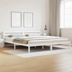 vidaXL Bedframe met hoofdeinde Wit 220 x 200 cm Massief, Verzenden, Nieuw, Wit, Hout