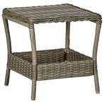 vidaXL Tuintafel 45x45x46,5 cm poly rattan bruin, Tuin en Terras, Tuintafels, Verzenden, Nieuw