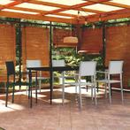 vidaXL 7-delige Tuinset zwart en wit, Tuin en Terras, Verzenden, Nieuw, Tuinset, 6 zitplaatsen