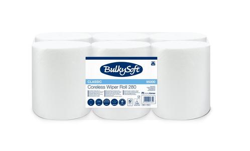 BulkySoft poetspapier midi 1-laags kokerloos wit 280 mtr (6), Huis en Inrichting, Schoonmaakartikelen, Verzenden
