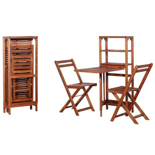 vidaXL 3-delige Bistroset inklapbaar massief acaciahout, Tuin en Terras, Tuinsets en Loungesets, Nieuw, 3 zitplaatsen, Hout, Verzenden