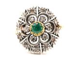 Ring - 18 karaat Geel goud Smaragd - Diamant, Nieuw