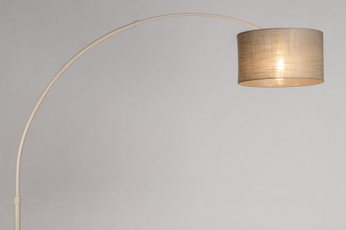 Rietveld Vloerlampen - Taupe, Beige, Zand - Stof, Metaal, Ma, Huis en Inrichting, Lampen | Vloerlampen, Verzenden