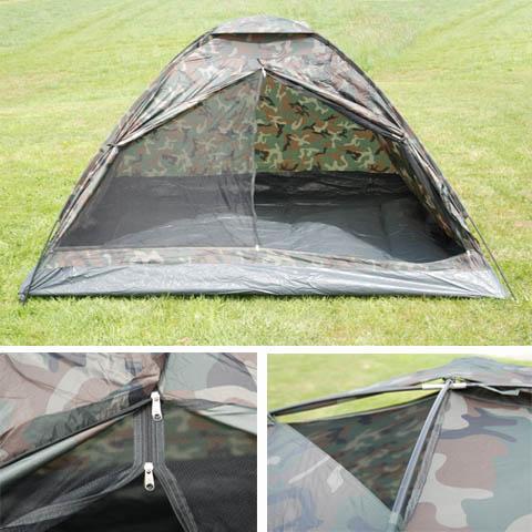 3 persoons camouflage tent nieuw, Caravans en Kamperen, Tenten, Verzenden