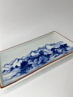 Oude Imari-servies Blauw en wit Landschap Lange Plaat -, Antiek en Kunst