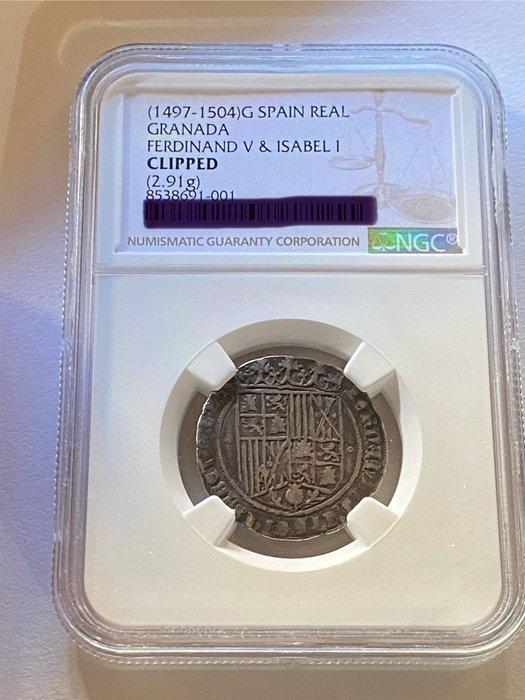 Spanje. Reyes Católicos. Real Granada, Postzegels en Munten, Munten | Europa | Niet-Euromunten