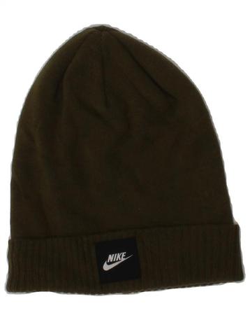 NIKE Mens Beanie Hat One Size Khaki Cotton Winter beschikbaar voor biedingen
