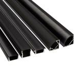 Zwarte led profielen 1 t/m 4 meter - inbouw, opbouw of hoek, Nieuw, Zwart, Verzenden