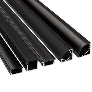 Zwarte led profielen 1 t/m 4 meter - inbouw, opbouw of hoek